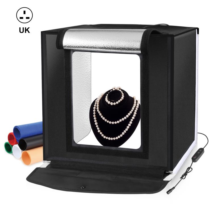 PULUZ 40cm Folding Portable White Light Dimmable Photo Lighting Studio Shooting Tent Box Kit with 6 Colors (Black, Orange, White, Red, Green, Blue) Backdrops(UK Plug) - free shipping - PMC TechLife - Order now!