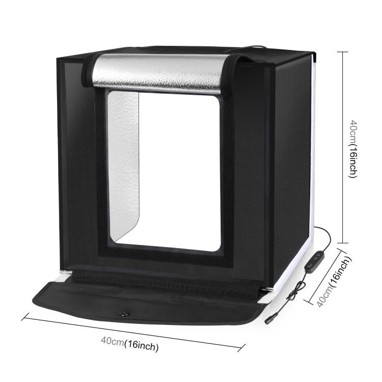 PULUZ 40cm Folding Portable White Light Dimmable Photo Lighting Studio Shooting Tent Box Kit with 6 Colors (Black, Orange, White, Red, Green, Blue) Backdrops(UK Plug) - free shipping - PMC TechLife - Order now!