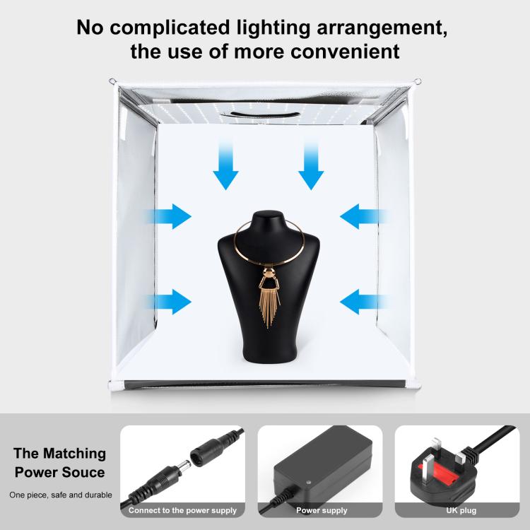 PULUZ 40cm Folding Portable White Light Dimmable Photo Lighting Studio Shooting Tent Box Kit with 6 Colors (Black, Orange, White, Red, Green, Blue) Backdrops(UK Plug) - free shipping - PMC TechLife - Order now!
