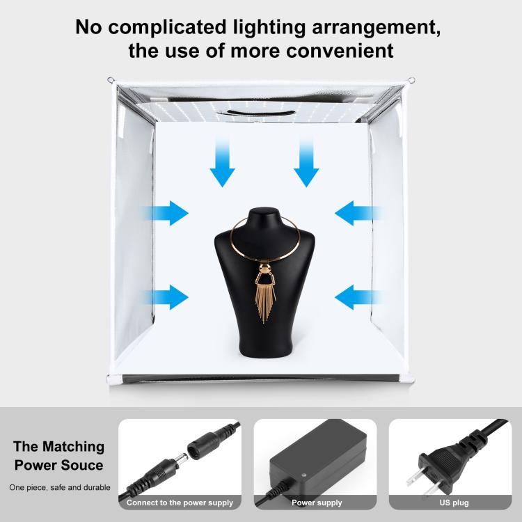 PULUZ 40cm Folding Portable White Light Dimmable Photo Lighting Studio Shooting Tent Box Kit with 6 Colors (Black, Orange, White, Red, Green, Blue) Backdrops(US Plug) - free shipping - PMC TechLife - Order now!