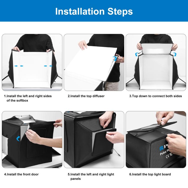 PULUZ 40cm Folding 72W 5500K Studio Shooting Tent Soft Box Photography Lighting Kit with 4 Colors (Black, Orange, White, Green) Backdrops(AU Plug) - free shipping - PMC TechLife - Order now!
