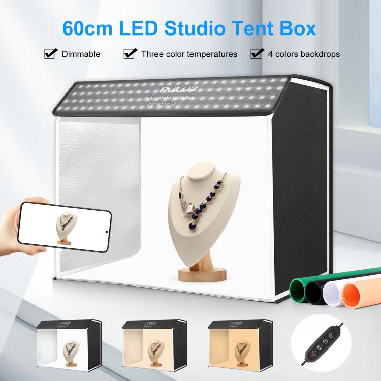 PULUZ Photo Studio Light Box Portable 60 x 40cm Cuboid Photography Studio Tent Kit with 4 Color Backdrops (AU Plug) - free shipping - PMC TechLife - Order now!