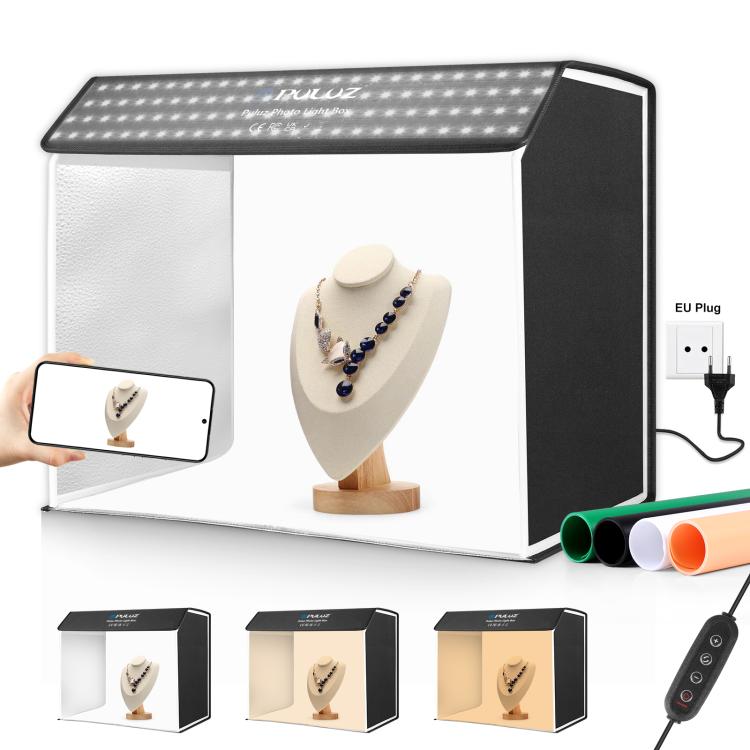 PULUZ Photo Studio Light Box Portable 60 x 40cm Cuboid Photography Studio Tent Kit with 4 Color Backdrops (EU Plug) - free shipping - PMC TechLife - Order now!