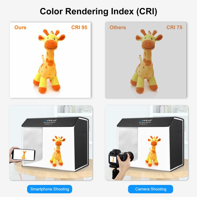 PULUZ Photo Studio Light Box Portable 60 x 40cm Cuboid Photography Studio Tent Kit with 4 Color Backdrops (EU Plug) - free shipping - PMC TechLife - Order now!