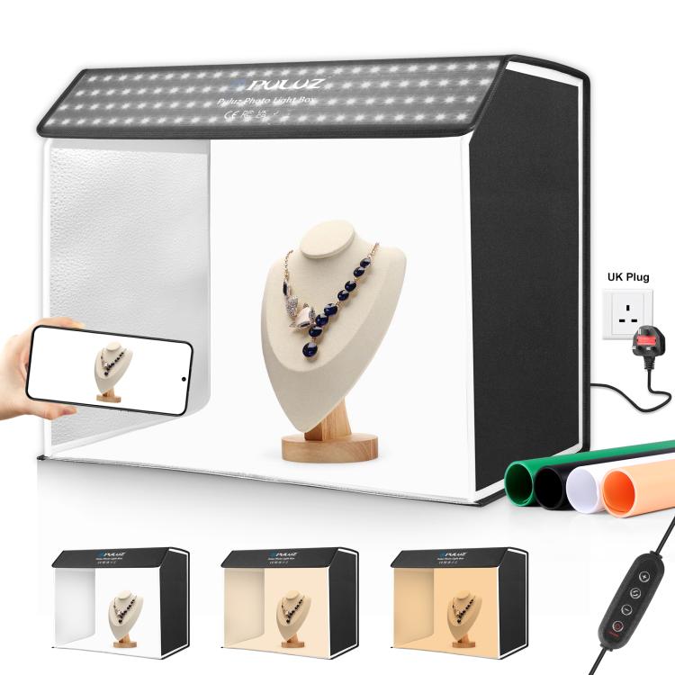 PULUZ Photo Studio Light Box Portable 60 x 40cm Cuboid Photography Studio Tent Kit with 4 Color Backdrops (UK Plug) - free shipping - PMC TechLife - Order now!