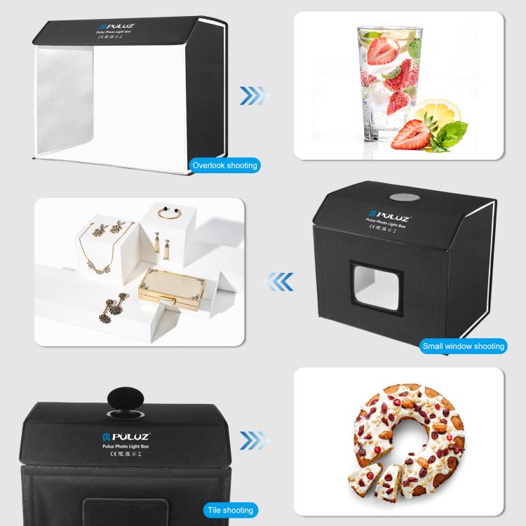 PULUZ Photo Studio Light Box Portable 60 x 40cm Cuboid Photography Studio Tent Kit with 4 Color Backdrops (UK Plug) - free shipping - PMC TechLife - Order now!