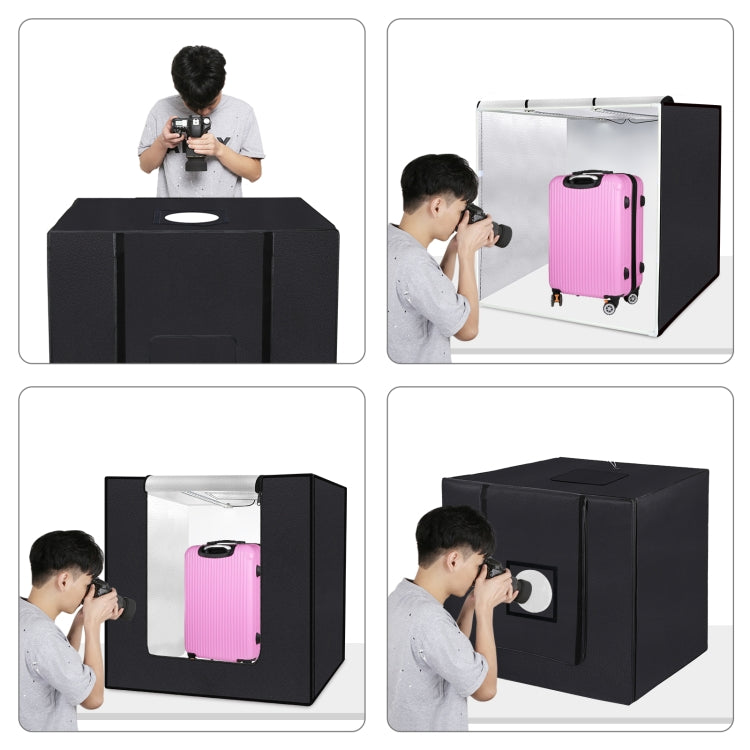 PULUZ 80cm Folding Portable 72W White Light Photo Lighting Studio Shooting Tent Box Kit with 3 Colors Black / White / Orange Backdrops(UK Plug) - free shipping - PMC TechLife - Order now!