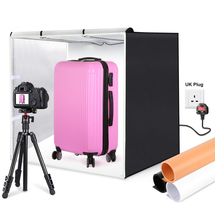 PULUZ 80cm Folding Portable 72W White Light Photo Lighting Studio Shooting Tent Box Kit with 3 Colors Black / White / Orange Backdrops(UK Plug) - free shipping - PMC TechLife - Order now!
