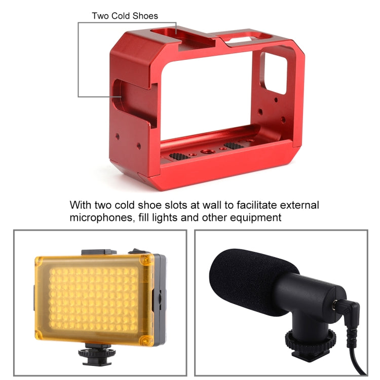 PULUZ Aluminum alloy Frame Mount Protective Case Cage with Cold Shoe Base Slot & Tripod Base Adapter for Insta360 One R(Red) - Mount & Holder by PULUZ | Online Shopping South Africa | PMC Jewellery | Buy Now Pay Later Mobicred