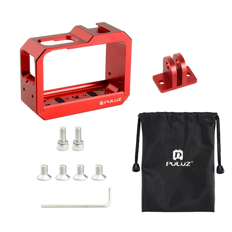 PULUZ Aluminum alloy Frame Mount Protective Case Cage with Cold Shoe Base Slot & Tripod Base Adapter for Insta360 One R(Red) - Mount & Holder by PULUZ | Online Shopping South Africa | PMC Jewellery | Buy Now Pay Later Mobicred