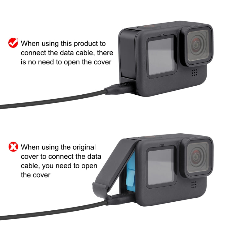 PULUZ Metal Battery Side Interface Cover for GoPro HERO12 Black /11 Black /10 Black /9 Black(Black) - Skeleton Housing by PULUZ | Online Shopping South Africa | PMC Jewellery | Buy Now Pay Later Mobicred