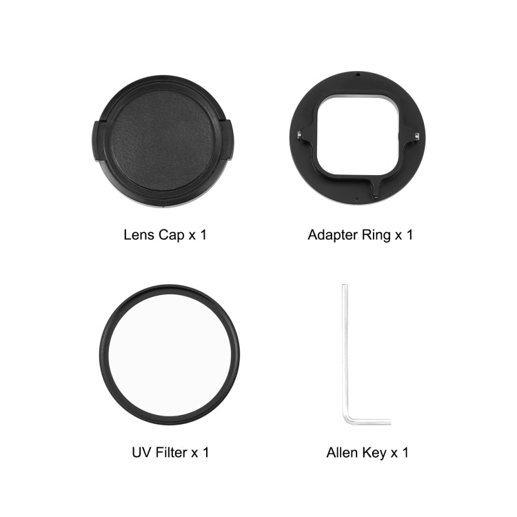 PULUZ 52mm UV Lens Filter for GoPro HERO12 Black /11 Black Mini /11 Black /10 Black /9 Black, with Adapter Ring - Lens Adapter by PULUZ | Online Shopping South Africa | PMC TechLife | Buy Now Pay Later Mobicred
