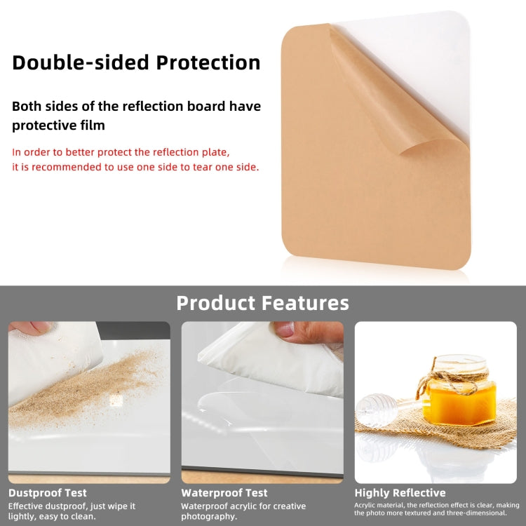 PULUZ 29cm Photography Acrylic Reflective Display Table Background Board(White) - free shipping - PMC TechLife - Order now!