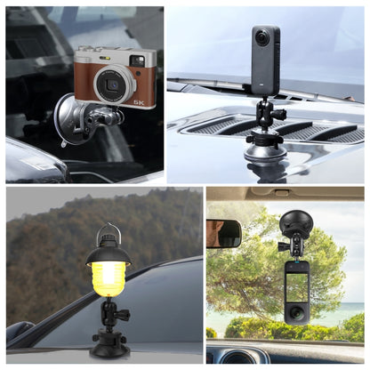 PULUZ 1/4 inch Magic Arm Suction Cup Mount (Black) - Helmet Mount by PULUZ | Online Shopping South Africa | PMC Jewellery | Buy Now Pay Later Mobicred