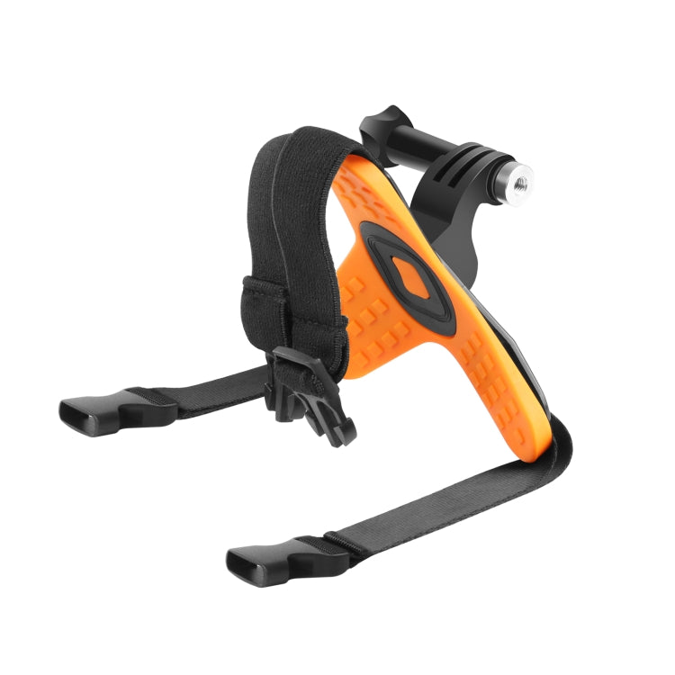 PULUZ Motorcycle Helmet Chin Strap Mount for GoPro, DJI Osmo Action and Other Action Cameras(Orange) - Helmet Mount by PULUZ | Online Shopping South Africa | PMC TechLife | Buy Now Pay Later Mobicred