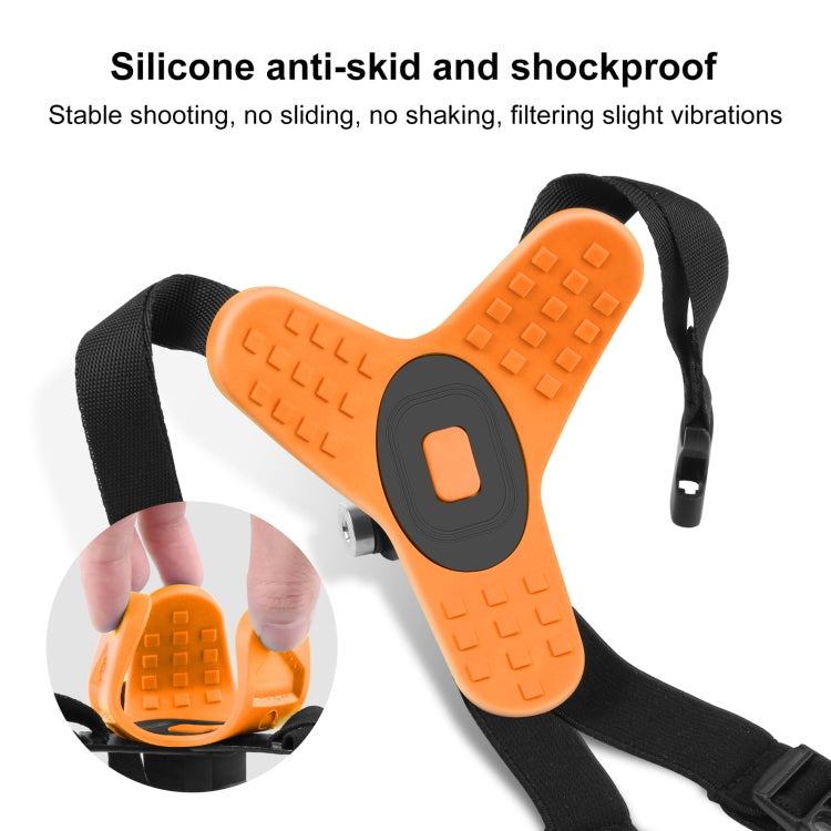 PULUZ Motorcycle Helmet Chin Strap Mount for GoPro, DJI Osmo Action and Other Action Cameras(Orange) - Helmet Mount by PULUZ | Online Shopping South Africa | PMC TechLife | Buy Now Pay Later Mobicred
