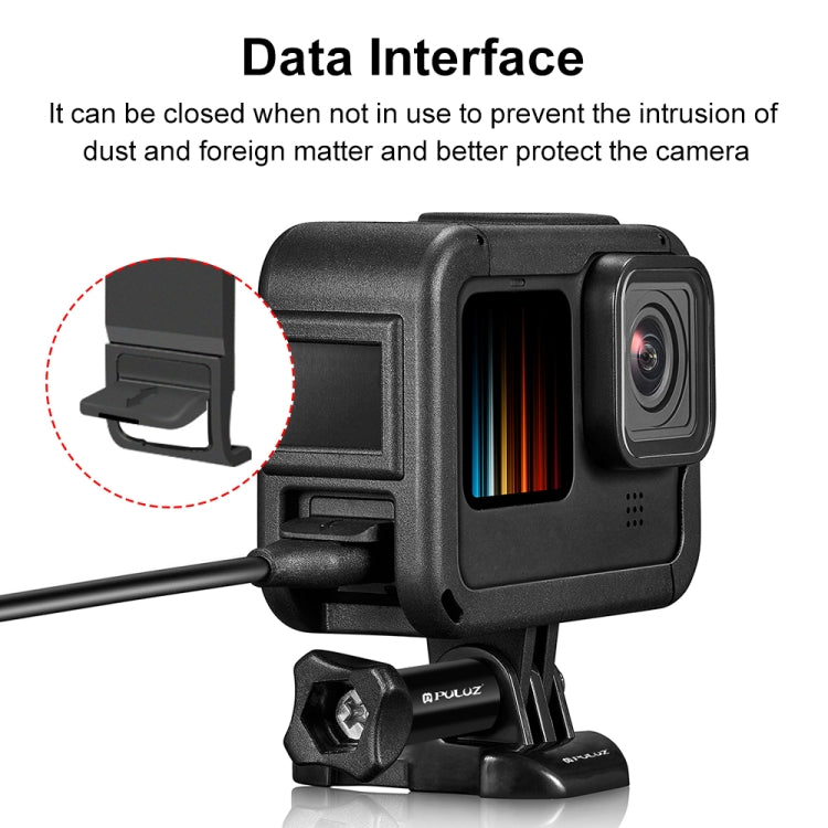 PULUZ Frame Expansion PA Cage with Side Interface Cover for GoPro HERO13 Black /12 Black /11 Black /10 Black /9 Black(Black) - Protective Frame by PULUZ | Online Shopping South Africa | PMC TechLife | Buy Now Pay Later Mobicred