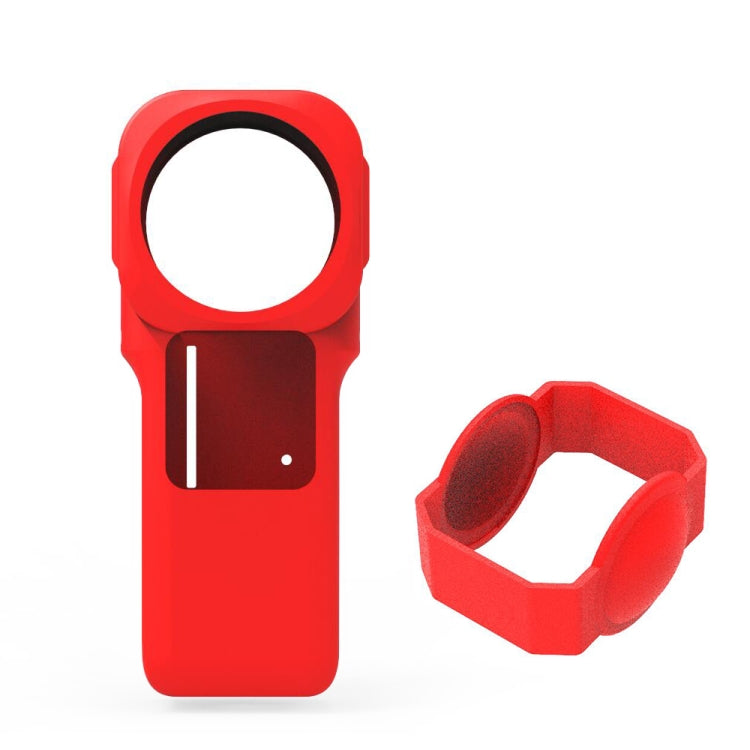 PULUZ Silicone Protective Case with Lens Cover for Insta360 One RS 1-Inch 360 Edition(Red) - Case & Bags by PULUZ | Online Shopping South Africa | PMC Jewellery | Buy Now Pay Later Mobicred