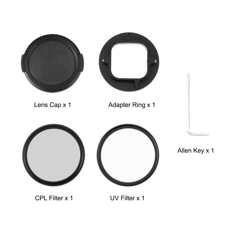 PULUZ 52mm CPL + UV Lens Filter with Adapter Ring for GoPro HERO12 Black /11 Black /11 Black Mini /10 Black /9 Black - Lens Adapter by PULUZ | Online Shopping South Africa | PMC TechLife | Buy Now Pay Later Mobicred
