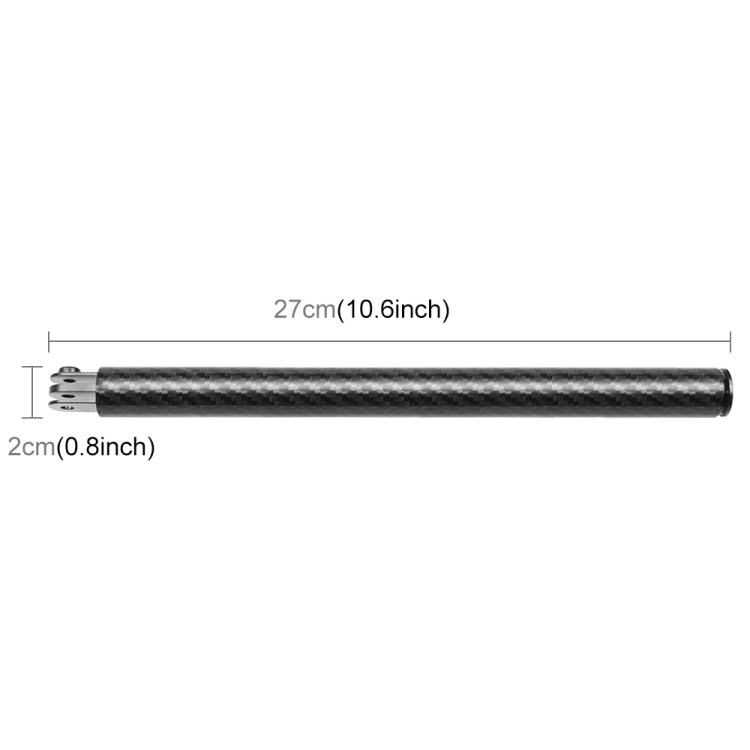 PULUZ 275mm Aluminum Alloy Carbon Fiber Floating Buoyancy Selfie-stick Extension Arm Rods for GoPro, Insta360, DJI and Other Action Cameras - Floating Grip & Ball by PULUZ | Online Shopping South Africa | PMC TechLife | Buy Now Pay Later Mobicred