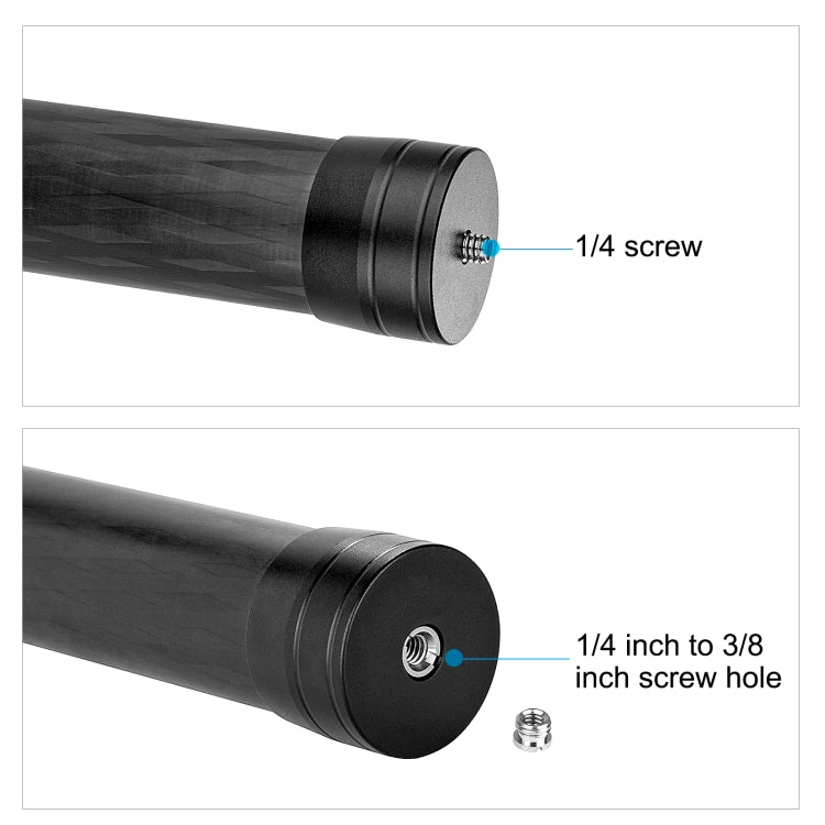 PULUZ 21cm Carbon Fiber Extension Monopod Stick for DJI / MOZA / Feiyu V2 / Zhiyun G5 Gimbal(Black) - Others by PMC TechLife | Online Shopping South Africa | PMC TechLife | Buy Now Pay Later Mobicred
