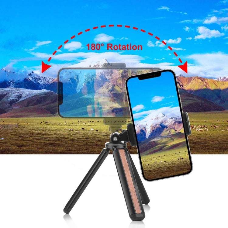 PULUZ Inlaid Wood Desktop Vlogging Live Tripod Holder with Tripod Head (Black) - free shipping - PMC TechLife - Order now!