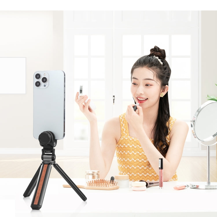 PULUZ Inlaid Wood Desktop Vlogging Live Tripod Holder with Tripod Head (Black) - free shipping - PMC TechLife - Order now!