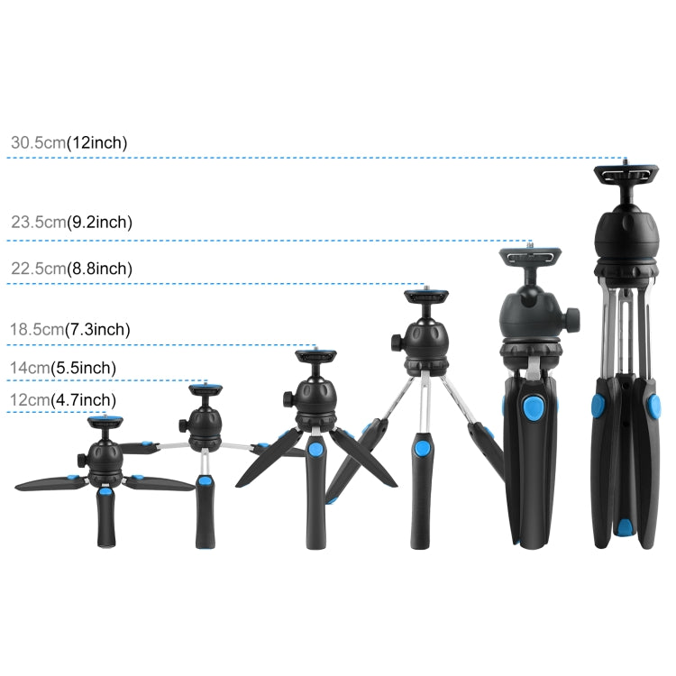 PULUZ Mini VLOG Live Stabilizer Stand Tripod with Phone Clamp for Smartphones (Blue) - Stand by PULUZ | Online Shopping South Africa | PMC Jewellery | Buy Now Pay Later Mobicred