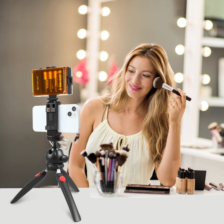 PULUZ Mini VLOG Live Stabilizer Stand Tripod with Phone Clamp for Smartphones (Red) - Stand by PULUZ | Online Shopping South Africa | PMC Jewellery | Buy Now Pay Later Mobicred