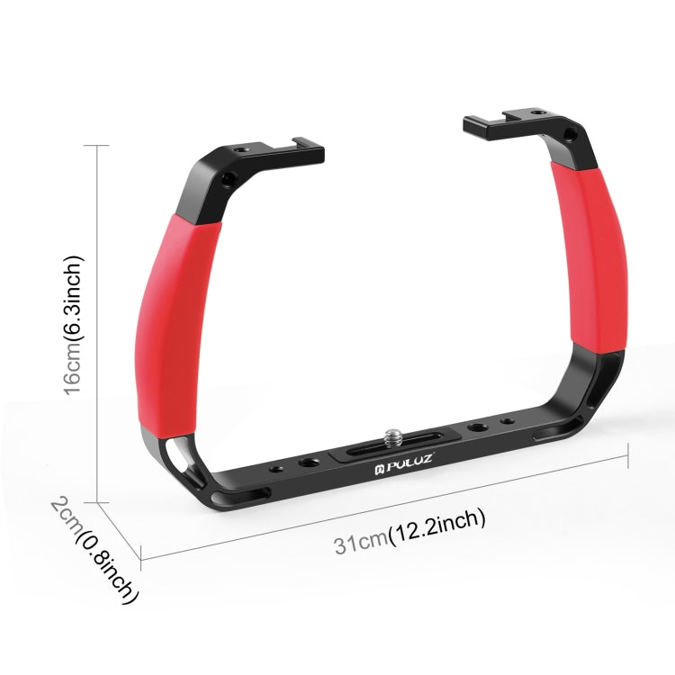 PULUZ Dual Silicone Handles Aluminium Alloy Underwater Diving Rig for GoPro, Other Action Cameras and  Smartphones (Red) - free shipping - PMC TechLife - Order now!