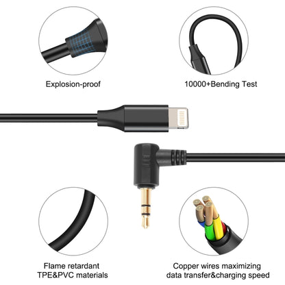 PULUZ 3.5mm TRS Male to 8 Pin Male Live Microphone Audio Adapter Cable for PU3153 / PU3154 (Black) - Microphone Audio Cable & Connector by PULUZ | Online Shopping South Africa | PMC Jewellery | Buy Now Pay Later Mobicred