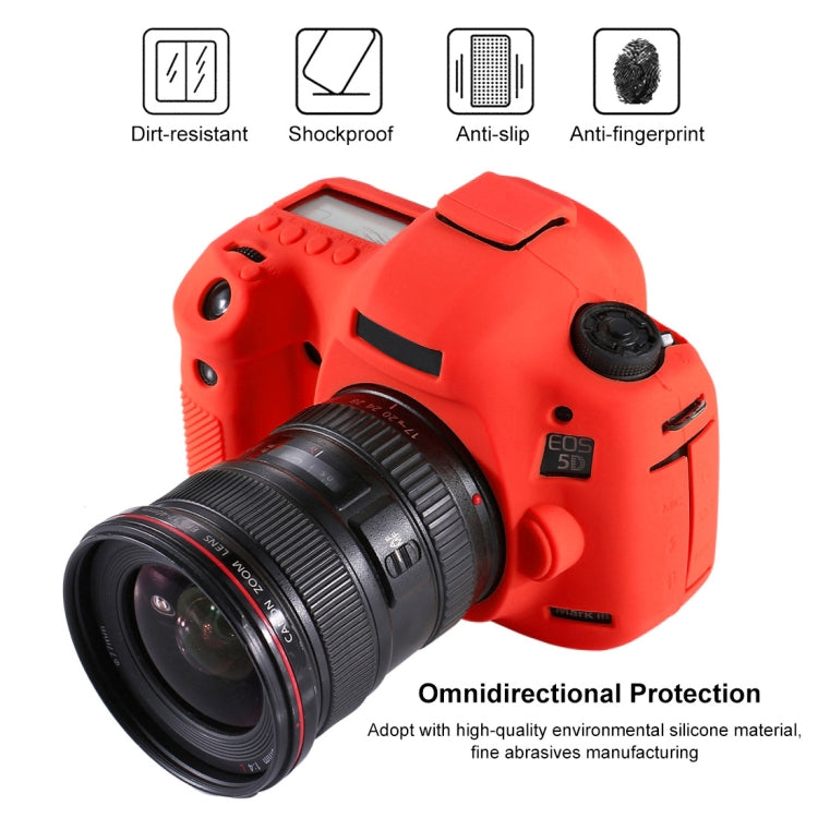 PULUZ Soft Silicone Protective Case for Canon EOS 5D Mark III / 5D3(Red) - Protective Case by PULUZ | Online Shopping South Africa | PMC Jewellery | Buy Now Pay Later Mobicred