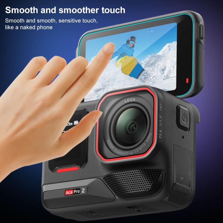 For Insta360 Ace Pro 2 PULUZ 3 in 1 Rear & Front  Screen and Lens Tempered Glass Film (Transparent) - free shipping - PMC TechLife - Order now!