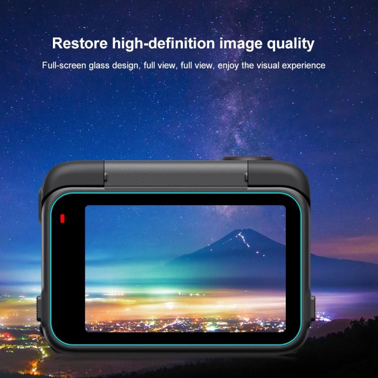 For Insta360 Ace Pro 2 PULUZ 3 in 1 Rear & Front  Screen and Lens Tempered Glass Film (Transparent) - free shipping - PMC TechLife - Order now!