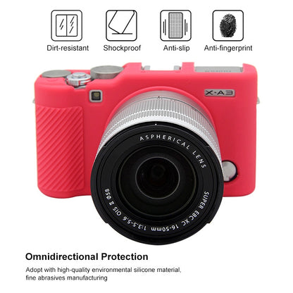 PULUZ Soft Silicone Protective Case for FUJIFILM X-A3 / X-A10(Rose Red) - Protective Case by PULUZ | Online Shopping South Africa | PMC Jewellery | Buy Now Pay Later Mobicred