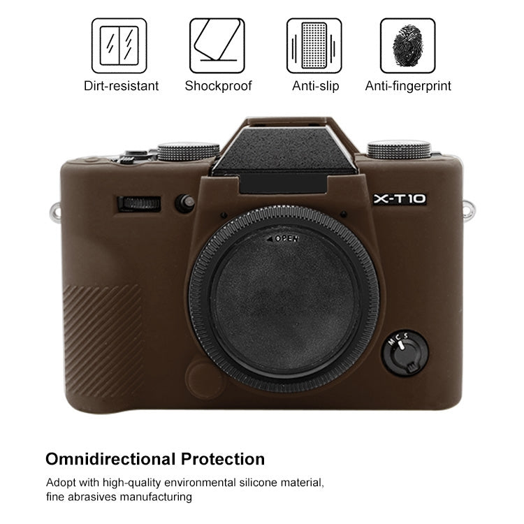 PULUZ Soft Silicone Protective Case for FUJIFILM XT10(Coffee) - Protective Case by PULUZ | Online Shopping South Africa | PMC Jewellery | Buy Now Pay Later Mobicred