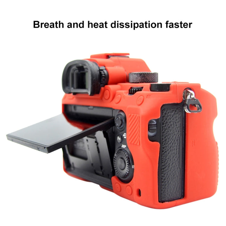 PULUZ Soft Silicone Protective Case for Sony A9 (ILCE-9) / A7 III/ A7R  III(Red) - Protective Case by PULUZ | Online Shopping South Africa | PMC Jewellery | Buy Now Pay Later Mobicred