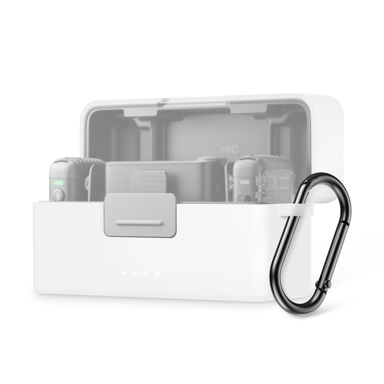For DJI Mic 2 PULUZ Charging Case Silicone Scratch-proof Protective Cover (White) - free shipping - PMC TechLife - Order now!