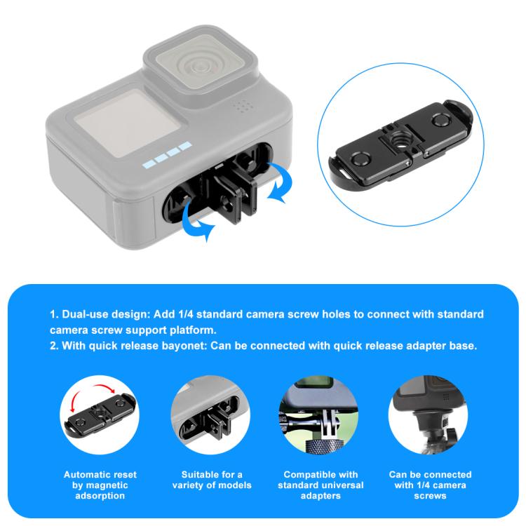 PULUZ Quick Release Magnetic Folding Finger Base Mount for GoPro HERO12 Black /11 Black /11 Black mini /10 Black /9 Black /8 Black / Max (Black) - free shipping - PMc TechLife - Order now!