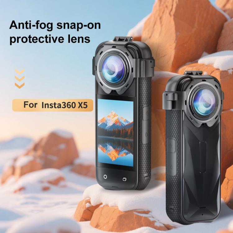 For Insta360 X5 PULUZ Snap-on Optical Tempered Glass Lens Guard Protective Cover (Transparent) - free shipping - PMC TechLife - Order now!