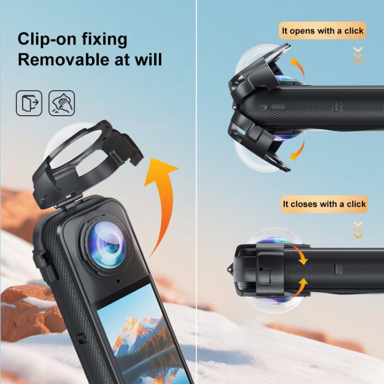 For Insta360 X5 PULUZ Snap-on Optical Tempered Glass Lens Guard Protective Cover (Transparent) - free shipping - PMC TechLife - Order now!
