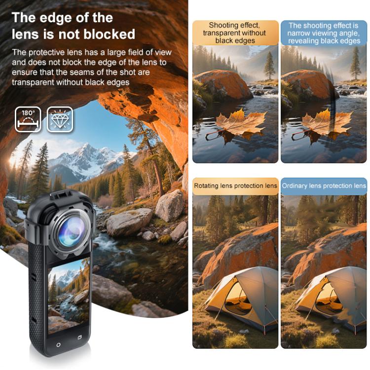 For Insta360 X5 PULUZ Snap-on Optical Tempered Glass Lens Guard Protective Cover (Transparent) - free shipping - PMC TechLife - Order now!