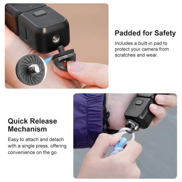 PULUZ Sports Camera Lanyard Long Adjustable Anti-lost Rope for DJI OSMO Pocket 3 / Insta360 X5 (Black) - free shipping - PMC TechLife - Order now!