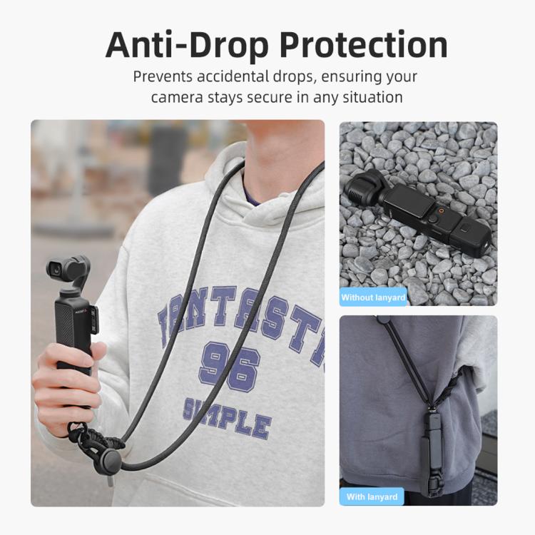 PULUZ Sports Camera Lanyard Long Adjustable Anti-lost Rope for DJI OSMO Pocket 3 / Insta360 X5 (Blue) - free shipping - PMC TechLife - Order now!