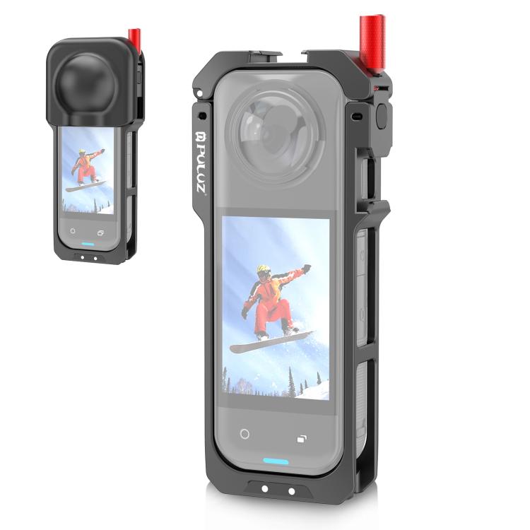 For Insta360 X5 PULUZ Metal Protective Cage Rig Housing Frame with Lens Cover (Black) - free shipping - PMC TechLife - Order now!