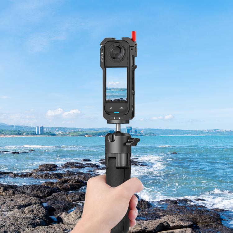 For Insta360 X5 PULUZ Metal Protective Cage Rig Housing Frame with Lens Cover (Black) - free shipping - PMC TechLife - Order now!