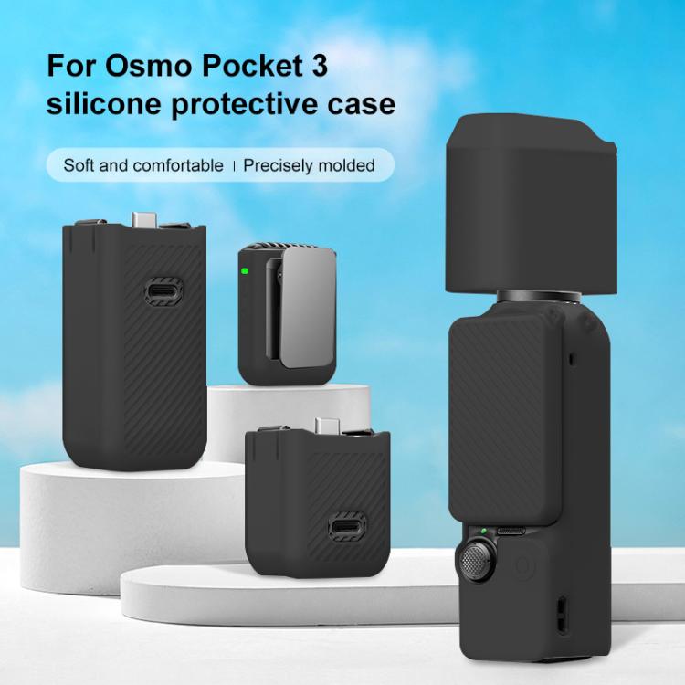 For DJI OSMO Pocket 3 PULUZ 6 in 1 Body Lens Handle Screen Mic Silicone TPU Cover (Black) - free shipping - PMC TechLife - Order now!