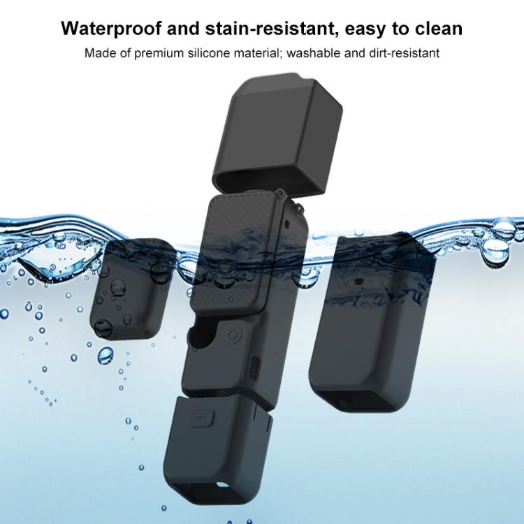 For DJI OSMO Pocket 3 PULUZ 6 in 1 Body Lens Handle Screen Mic Silicone TPU Cover (Black) - free shipping - PMC TechLife - Order now!