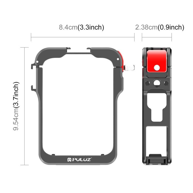 For DJI Osmo 360 PULUZ Aluminum Alloy Protective Cage Expansion Frame with Lens Cover (Black) - free shipping - PMC TechLife - Order now!