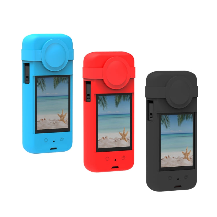 For Insta360 X3 PULUZ Silicone Protective Case with Lens Cover(Red) - Case & Bags by PULUZ | Online Shopping South Africa | PMC Jewellery